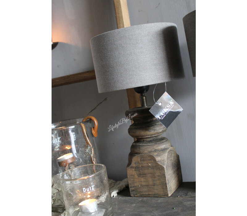 Houten lage baluster lampvoet Tommy 30 cm