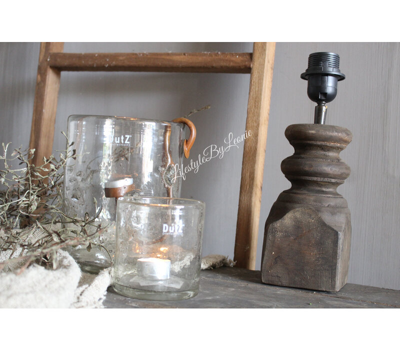 Houten lage baluster lampvoet Tommy 30 cm