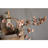 Zijden tak little brown flowers 100 cm