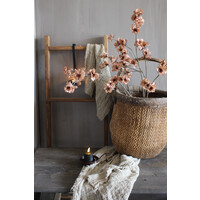 Zijden tak little brown flowers 100 cm
