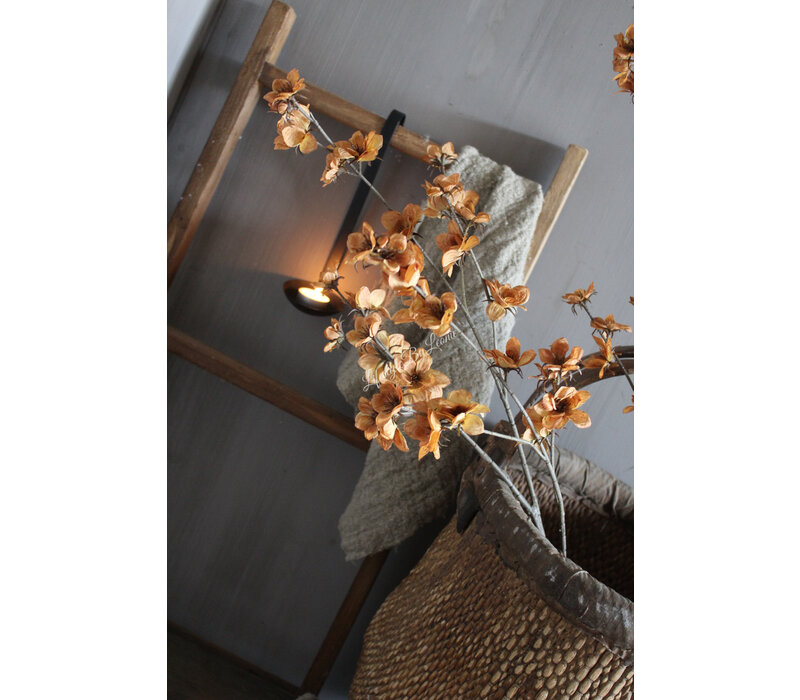 Zijden tak little amber flowers 100 cm