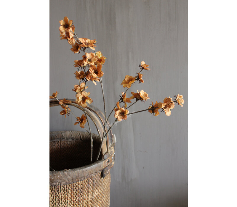 Zijden tak little amber flowers 100 cm