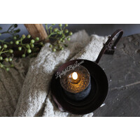 Zwarte mini LED stompkaarsen 9 cm - set van 2