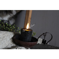 Zwarte mini LED stompkaarsen 9 cm - set van 2