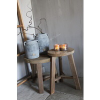 Ronde teakhouten tafel set 40 en 46 cm