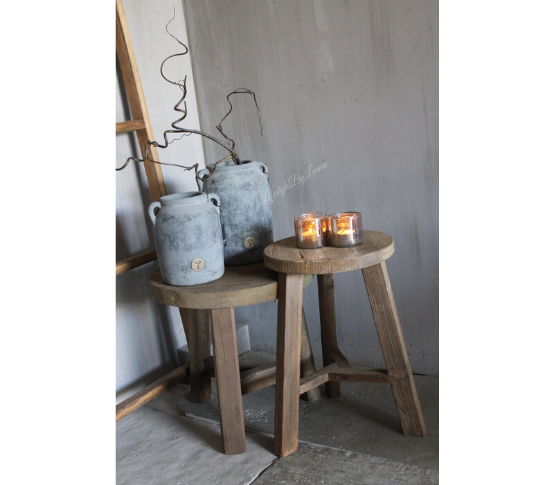 Ronde teakhouten tafel set 40 en 46 cm