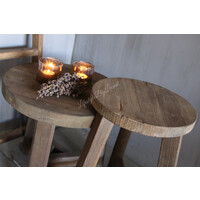 Ronde teakhouten tafel set 40 en 46 cm