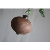 Glazen roest kerstbal onion 10 cm