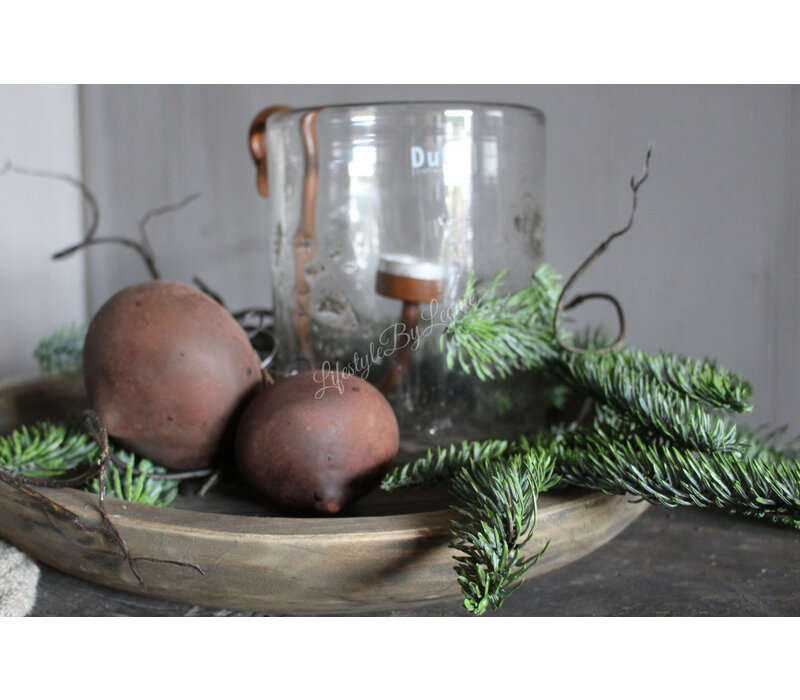 Glazen roest kerstbal onion 10 cm