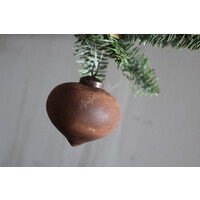Glazen roest kerstbal onion 8 cm