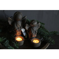 Brynxz waxinelichthouder angel with star Brown 16 cm