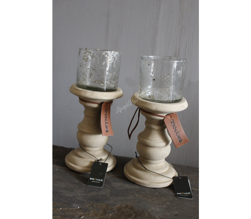 Brynxz kandelaar grandeur Taupe 15 cm
