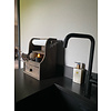 Houten gruttersbak / keukenrolhouder Brown wash 35 x 26 cm