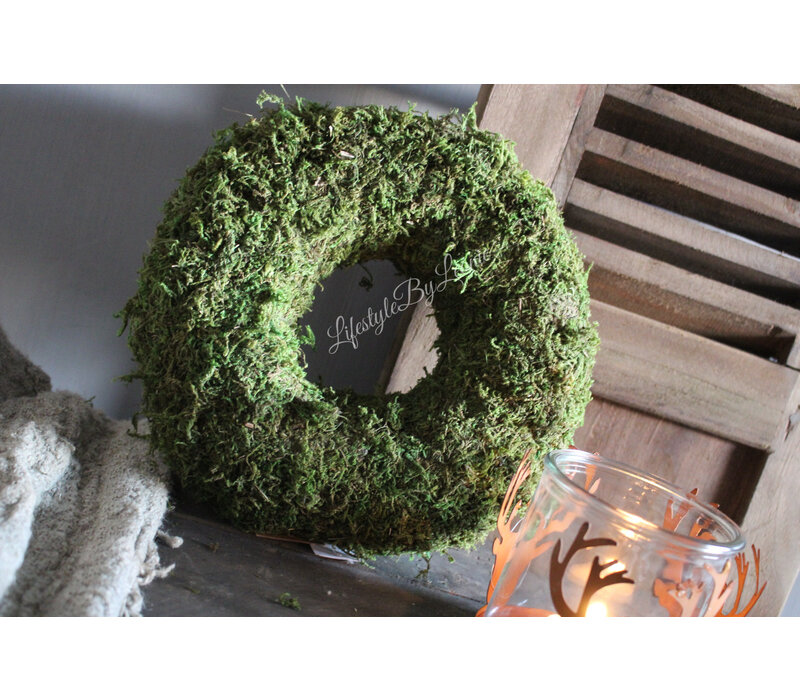 Dikke groene moskrans 25 cm