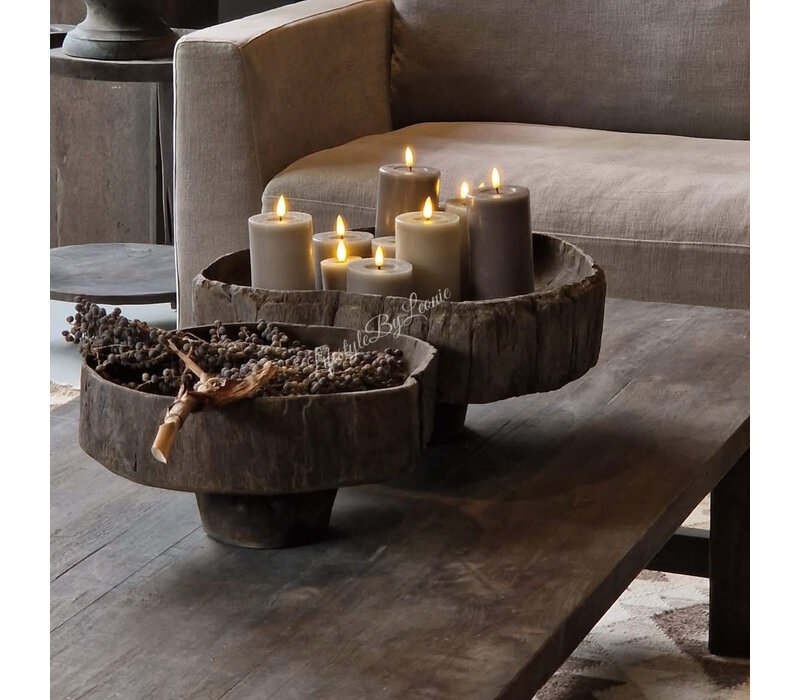 Luksa authentieke boomstam schaal op voet Susi 45 x 20 cm