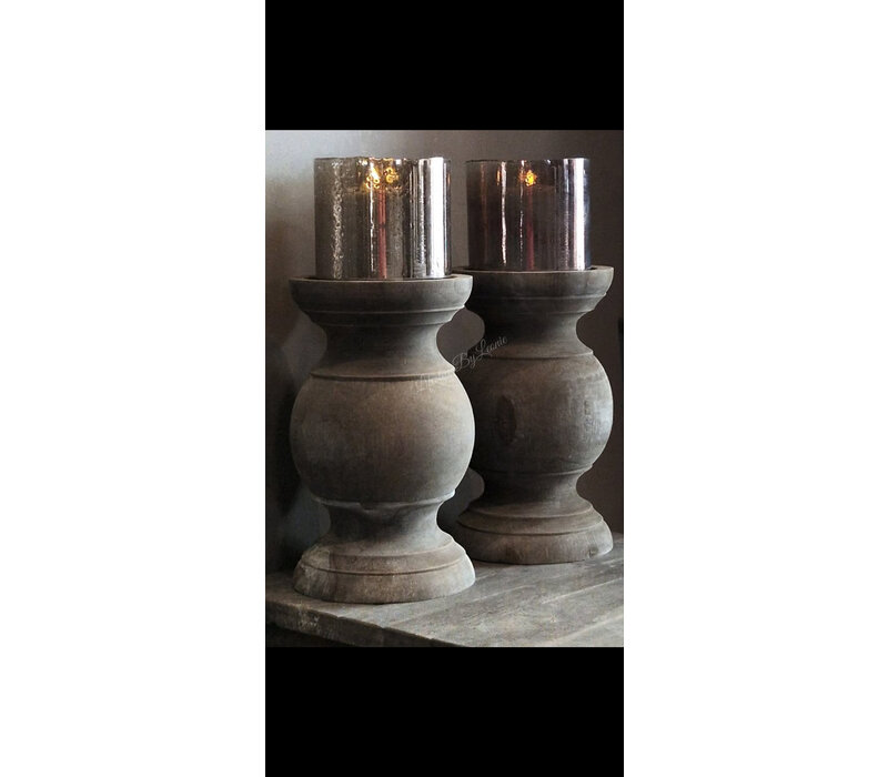 Luksa massief houten baluster Vince rondo 40 x 24 cm