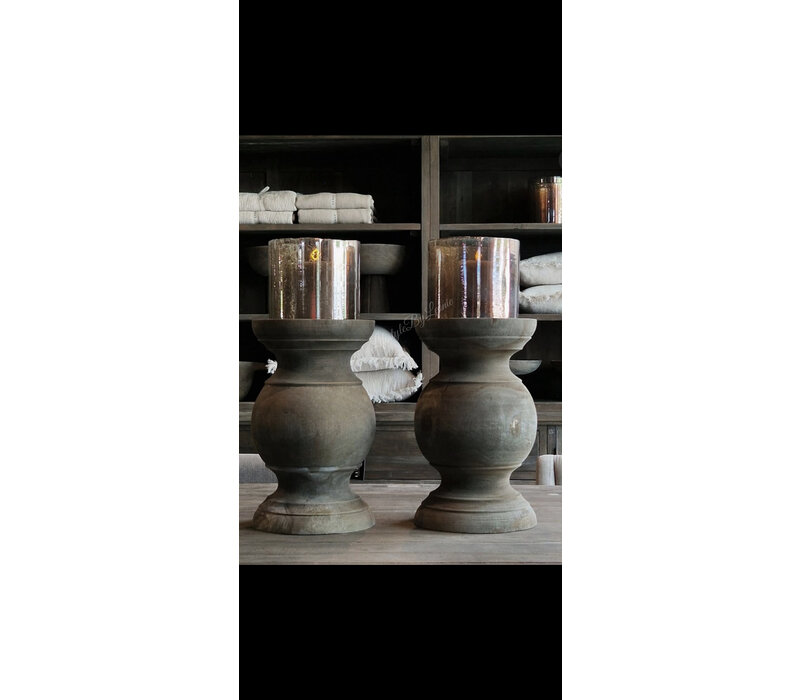 Luksa massief houten baluster Vince rondo 40 x 24 cm