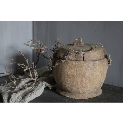 Authentieke Aziatische pot met deksel Uniq 25 cm 