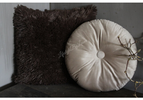 Fluffy bont kussen Chocolate Martini 45 cm