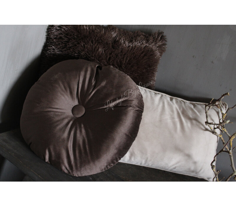 Fluffy bont kussen Chocolate Martini 45 cm