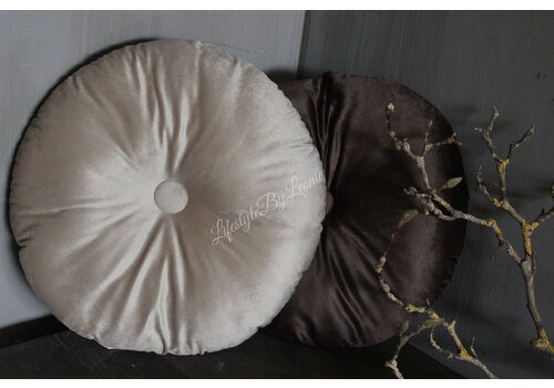 Rond velvet kussen Pumice stone 40 cm