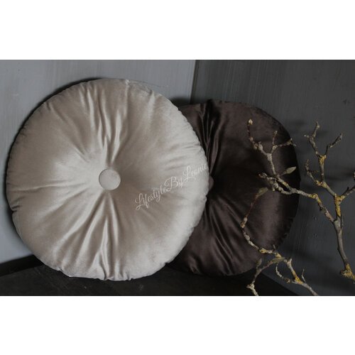 Rond velvet kussen Pumice stone 40 cm  Rond velvet kussen Pumice stone 40 cm