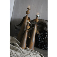 Roestige kandelaar engel Emely medium