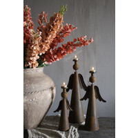 Roestige kandelaar engel Emely small