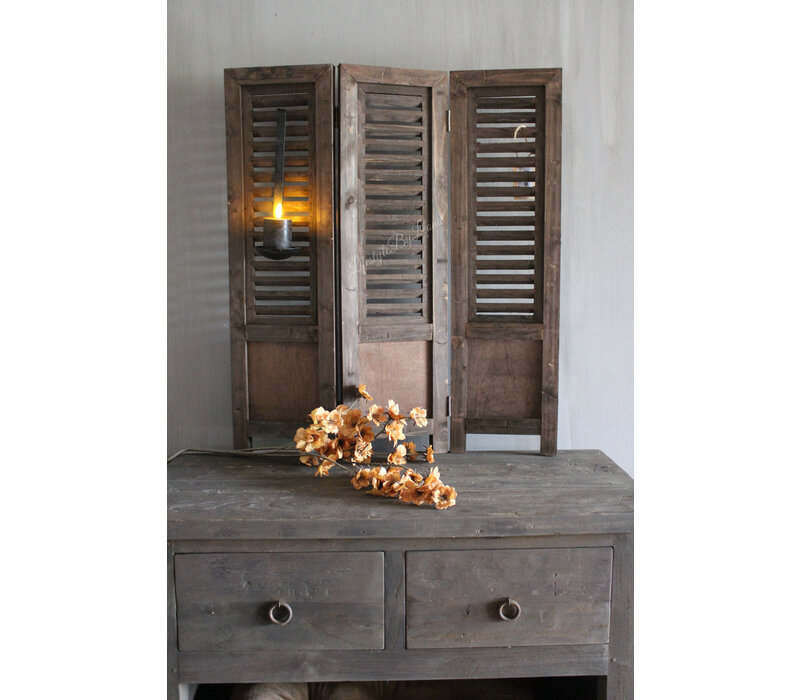 Drieluik shutters brown wash 70 cm
