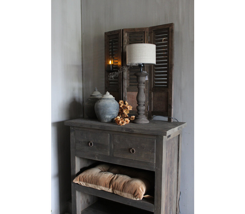 Drieluik shutters brown wash 70 cm