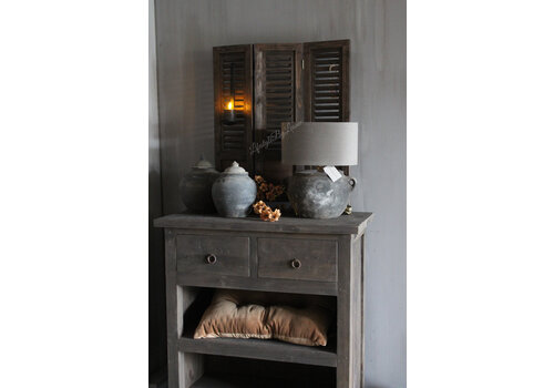 Drieluik shutters brown wash 70 cm Drieluik shutters brown wash 70 cm