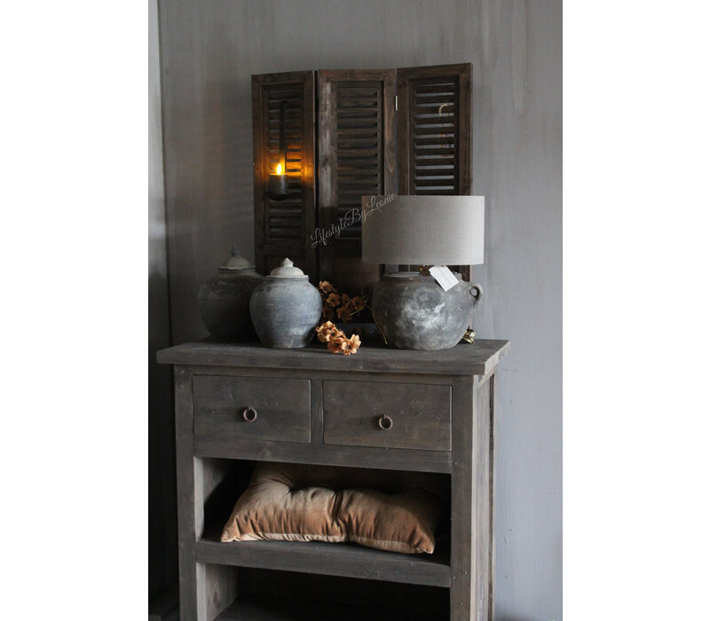 Drieluik shutters brown wash 70 cm