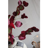Zijden Appeltjes blad tak burgundy 82 cm