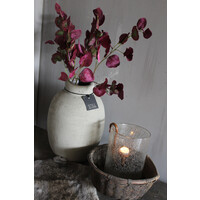 Zijden Appeltjes blad tak burgundy 82 cm