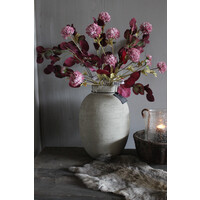 Zijden Appeltjes blad tak burgundy 82 cm