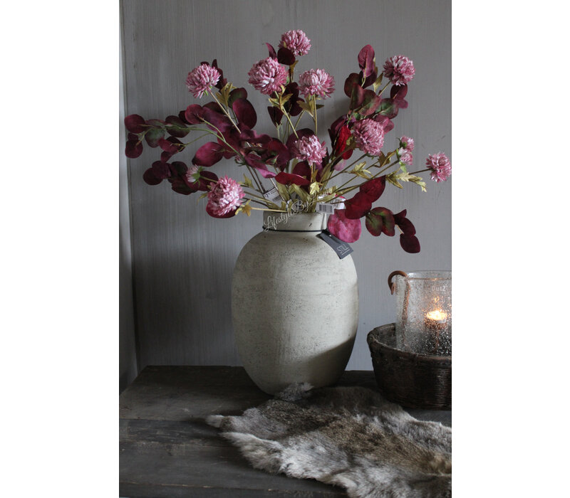 Zijden Appeltjes blad tak burgundy 82 cm