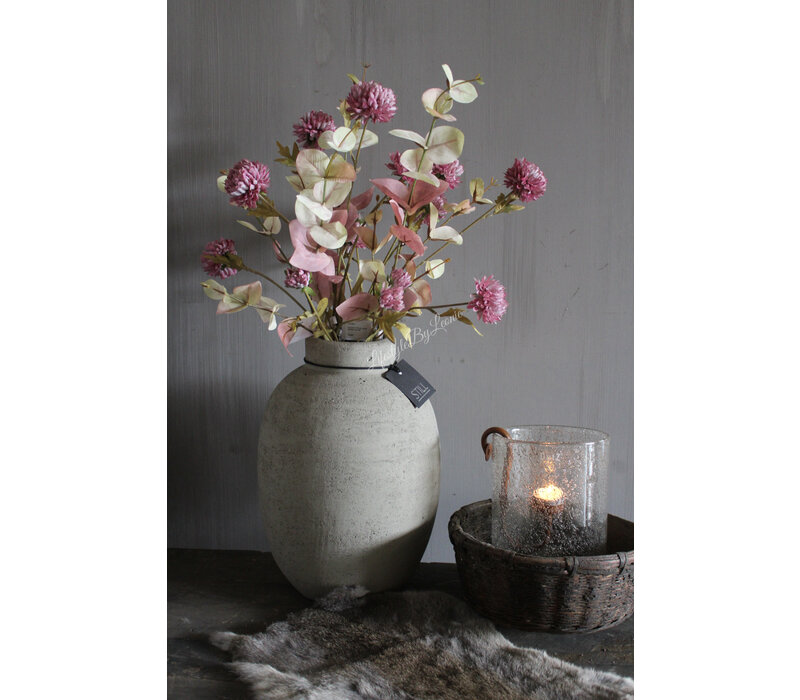 Zijden Eucalyptus tak soft pink/green 87 cm