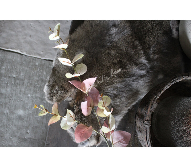 Zijden Eucalyptus tak soft pink/green 87 cm