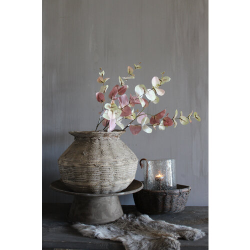 Zijden Eucalyptus tak soft pink/green 87 cm 