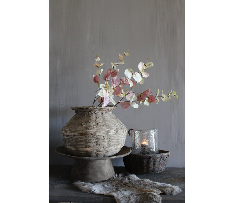 Zijden Eucalyptus tak soft pink/green 87 cm