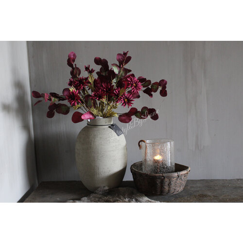 Zijden Daisy tak burgundy 59 cm 