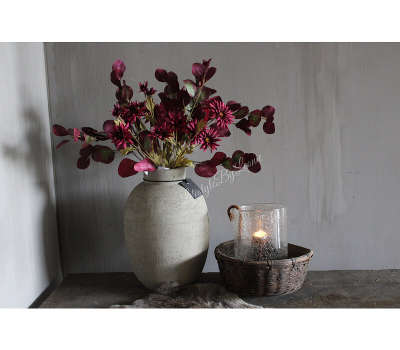 Zijden Daisy tak burgundy 59 cm