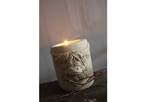 Brynxz Brynxz waxinelichthouder hooglander Taupe 12 cm