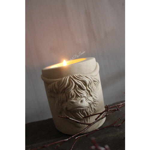 Brynxz waxinelichthouder hooglander Taupe 12 cm 