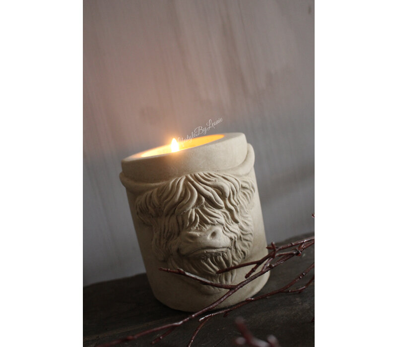 Brynxz waxinelichthouder Hooglander taupe 12 cm