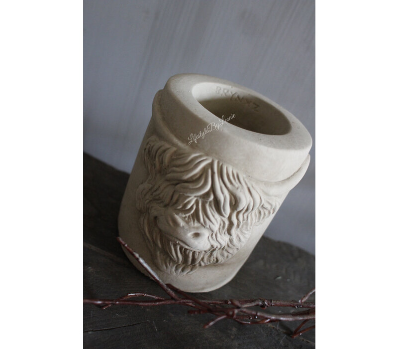 Brynxz waxinelichthouder Hooglander taupe 12 cm