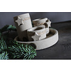 Brynxz Brynxz schaal met 3 waxinelichthouders star Taupe 17 cm