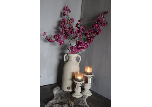 Brynxz Brynxz hoge stenen kruik met oren Taupe 35 cm