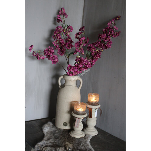 Brynxz hoge stenen kruik met oren Taupe 35 cm 