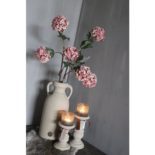 Brynxz hoge stenen kruik met oren Taupe 35 cm 